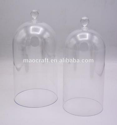 China Clean Clear Plastic Display Dome With Handle Without Base for sale