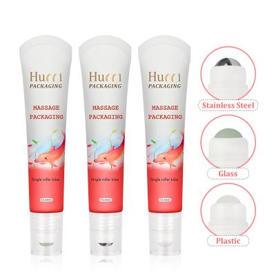 China 15ml 20ml Face Massage Rollball Cosmetic Empty ACP Tube Cosmetic Packaging With Roller Plastic Glass Metal Applicator For Face Cream for sale