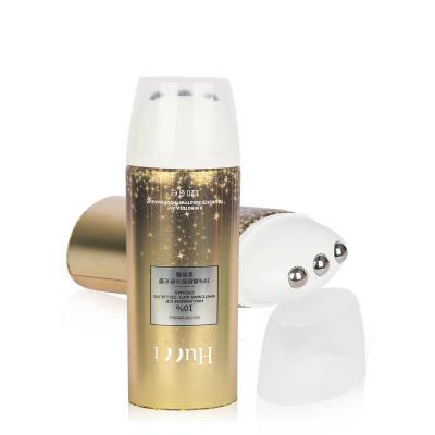 China 150ml 200ml Gold Cosmetic Oval Slimming Cream Massager Tube With Roller For Lotion Empty Tube Massage Body Cream ABL Cosmetic Packaging for sale