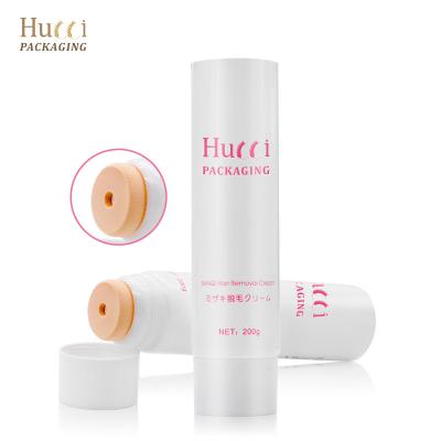 China Cosmetic Recyclable 200ml Hair Remove Sponge Cream Tube For Makeup Packaging Cosmetics Sponge Head Plastic Tube for sale