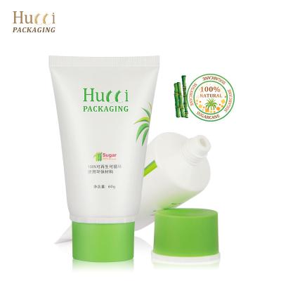 China Sugar Cane Cosmetic Empty Soft Tube With Screw Lid 4 Ounce 120ml For Body Cream Face Lotion Organic Green Plastic Cosmetic Packaging for sale