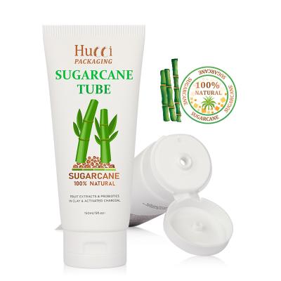 China 100ml Empty Custom Biodegradable Green Materials Biodegradable Plastic Soft Squeeze Sugarcane Tube Facewash Lotion Lotion Skin Care Plastic Packaging for sale