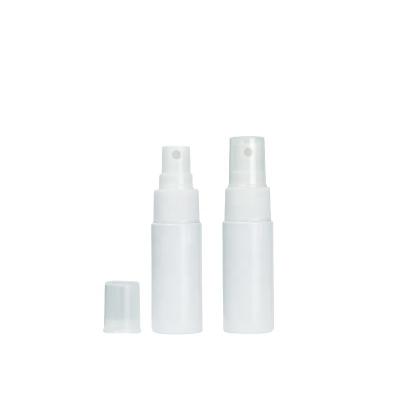 China New Arrival Cosmetic White PET Bottle 10ml 20ml Plastic Mist Spray Bottle With Spray Pump And Clear Lid for sale