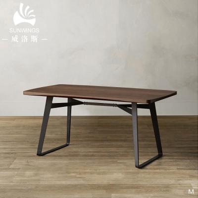 China Hot Sale Cheap Price (Other) Dining Table Adjustable Set Solid Wood Table With Metal Leg Dining Furniture for sale