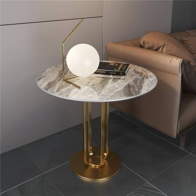 China (Size) Adjustable Stainless Steel Table Light Luxury Marble Side Coffee Table for sale