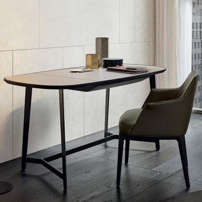 China (Other) Light and Luxury Adjustable Ash Solid Wood with Metal Leg Desk for sale