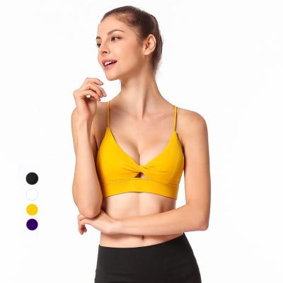 China Custom Breathable Yoga Fitness Activewear Gym Sports Cross Back Bras Tops Set Women Sports Sexy High Impact Adjustable Bra for sale