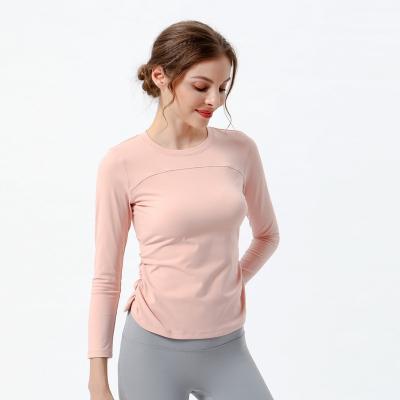 China Breathable Custom Women Long Sleeve Yoga Tops Wholesale Active Workout Sports Shirt Women Fitness Wear T-shirt Girls for sale