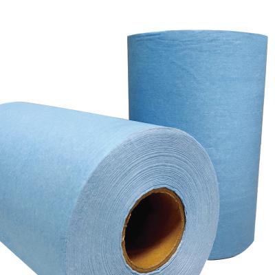 China 50% Woodplup 50% Sustainable Polyester Nonwoven Industrial Shop Towel for sale