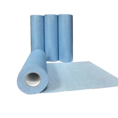 China 50% Woodplup 50% Sustainable Polyester Nonwoven Industrial Shop Towel for sale