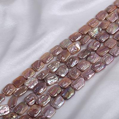 China Freshwater Pearl AA Grade 14-16mm 40cm 16 Inches Square Block Shape Pearl Strand Natural Freshwater Pearl for sale