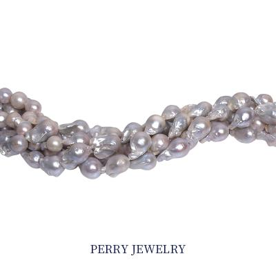 China Freshwater Pearl AA+ Grade 15~20x20~30mm 40cm 16 Inches Baroque Pearl Strand Shape Fireball Natural Freshwater Pearl for sale