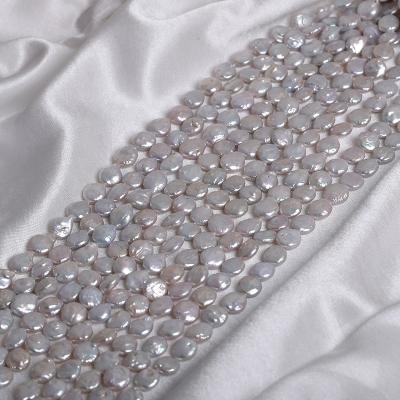 China Freshwater Pearl AA+ Grade 11~13mm 40cm 16 Inch Coin Shape Pearl Strand Natural Freshwater Pearl for sale