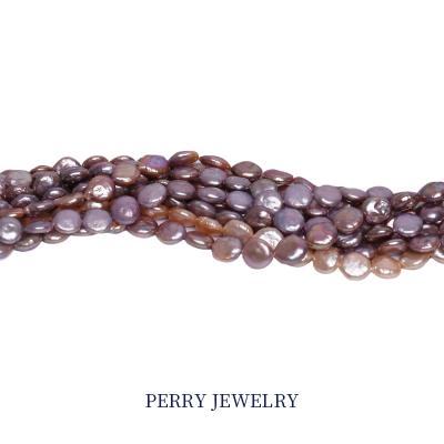 China Freshwater Pearl AAA Grade 11~13mm 40cm 16 Inch Coin Shape Pearl Strand Natural Freshwater Pearl for sale