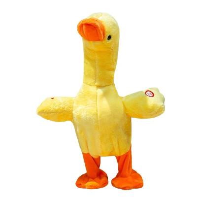 China Cartoon Cute Hot selling neck lifting duck, able to sing and speak, walking and repeating duck, electric plush toy doll for sale