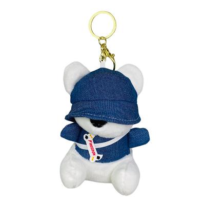 China Cotton Cartoon puppy plush toy keychain pendant cute doll lovers backpack pendant gift for sale