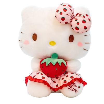 China Pretty Gift Sanrio KT Cat Plush Toys Kawaii Strawberry KT Cat Plush Doll Soft Stuffed Cartoon Cute Doll Pillow Birthday Gift for Girls for sale