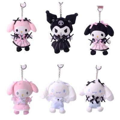 China Home Decoration 12CM Japanese new Sanrio Dream outlook linkage maid Kuromi Melody Laurel dog plush pendant keychain for sale