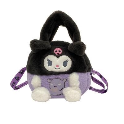 China Pp cotton New Cartoon Sanrio Plush Bag Instagram Versatile Kuromi Doll Bag Cute Doll Doll Handheld Bag for sale