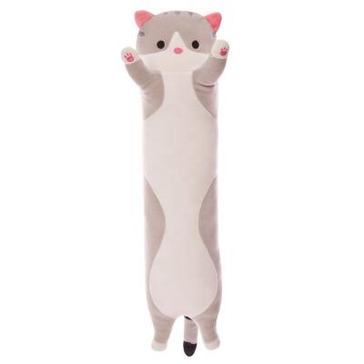 China Pp cotton Cartoon Cat Plush Toy Doll Long Cat Large Sleeping Pillow Children's Doll Gift for sale