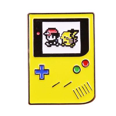 China Cartoon Creative game console Cartoon brooch Mario Pikachu Metal badge Fun fashion gift for sale