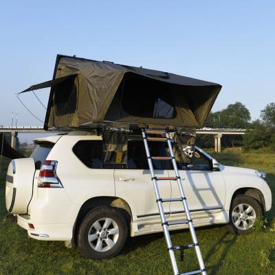 China Extended Type Aluminum Folding Car Roof Top Tent Shell Overland Offroad Camping 4WD Car Roof Outdoor Hard Top Roof Tent for sale