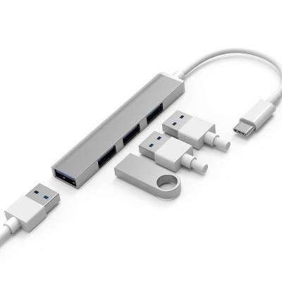 China Hot Selling ANERA Aluminum Alloy USB-C 4-Port USB 3.0 Portable Compact 2.0 Hub for sale