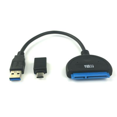 China High Speed ​​SATA Hard Disk ANERA USB 3.0 To Sata 22pin Adapter Cable For 2.5 Inch Sata Hdd SSD With USB-C Connector for sale