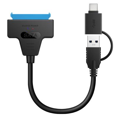 China High Speed ​​SATA Hard Disk ANERA USB 3.0 To Sata 22pin Adapter Cable For 2.5 Inch Sata Hdd SSD With USB-C Connector for sale