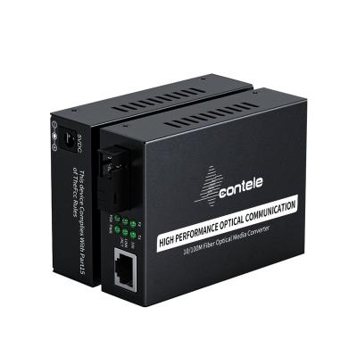 China FTTH/FTTX/FTTP Single Mode Single Fiber Media Converter Contele 10/100M Media Converter 1SC 1Rj45 20KM for sale