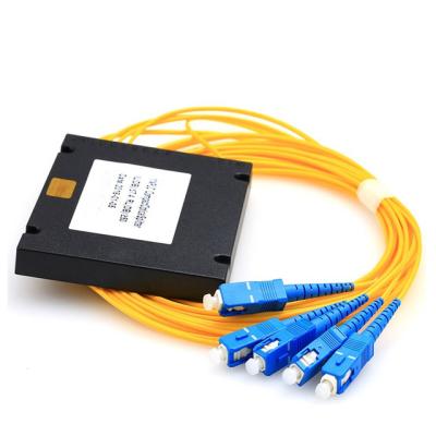 China FTTH Factory Price ABS Box Type 1*4 PLC Optical Splitter 1x4 PLC Fiber Optic Splitter for sale