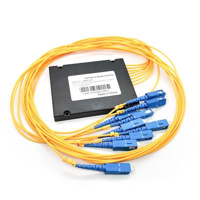 China Factory Price FTTX 1*8 SC/UPC PLC Fiber Optic Splitter Single Mode ABS PC Fiber Optic PLC 1*8 Box Shaped Fiber Splitter for sale