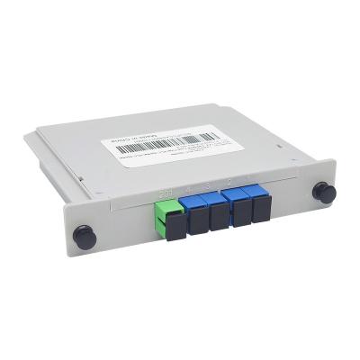 China FTTX 1*4 SC/UPC Factory Price FTTX 1*4 SC/UPC Connector Fiber PLC Cassette Type Splitter 1X4 PLC Splitter LGX Box Cassette Card Inserting PLC Splitte for sale