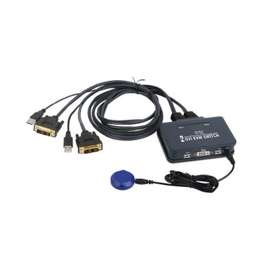 China Plastic Hot Sales Cable DVI KVM Switch 2 Input 1 Output USB DVI Cable KVM Integrated Switch Switching By Button for sale