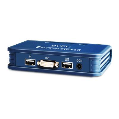 China 2 Ports DVI Integrated Cable KVM Series DVI Cable kvm Switch EL-21UDB High Quality for sale