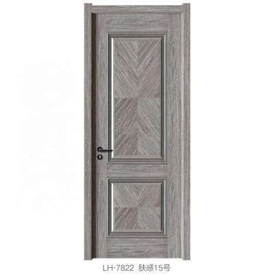 China Decoration Synchronized Melamine Gray Color HDF Molded Door Overlay Panel for sale