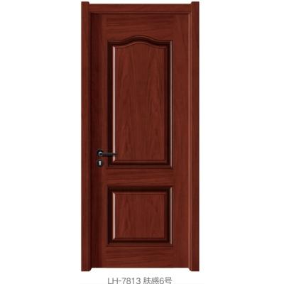 China Decoration HDF Panels Red Wood Grain Molded Melamine Paper Door Skin For Home Interior for sale