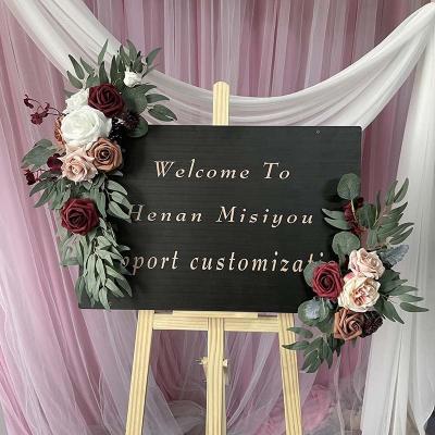 China Wholesale High Quality Dusty Rose Wedding Signs Decorative Artificial Garden Flower Silk Swag Wedding Gifts From Supplier for sale