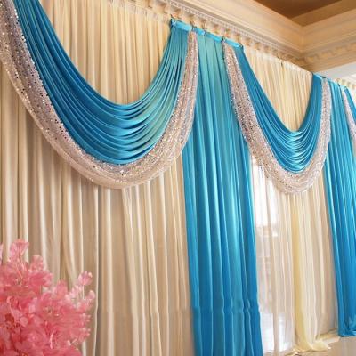 China Wedding Wholesale Luxury Curtains in Banquet Activities Holiday Party Background Decoration Stage Wedding Church Backdrop Drapery Decoration with Wintina Pipe and Drape Kits for sale