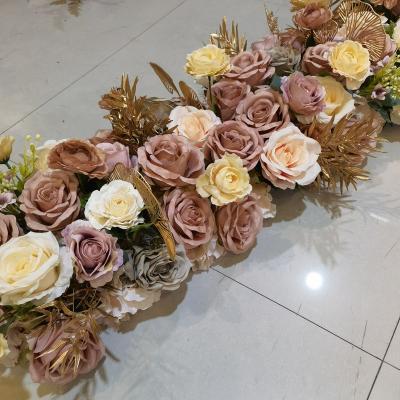 China Christmas Wedding Home Decoration Rose Table Runner Wedding Artificial Flower For Sale for sale