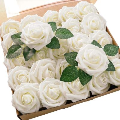 China Wholesale PE 3 Inch Artificial Foam Roses Flower Gift Box For Wedding And DIY Decoration Home Decor for sale