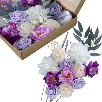 China Wholesale Amazon Rose Flower Box DIY Wedding Decoration Artificial Flower Supplier Home Bouquet Gift Box Set Home Bouquet for sale