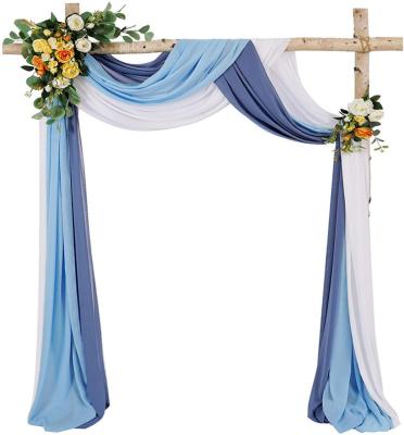 China 2022 Wedding Arch Party Decorations Hot Sale Background Chiffon Fabric Sheer Curtain for sale