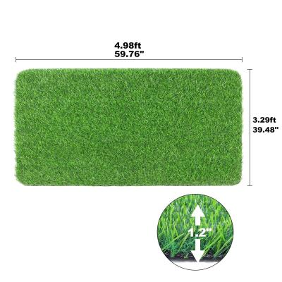 China 140 Stitches/m PE Artificial Turf With 60mm Pile Height 18000 Dtex For Football/Soccer Sports for sale