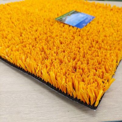 China 20mm Pile Height Customizable Multi-Purpose Yellow Artificial Fake Grass Used For Tennis And Other Sports for sale