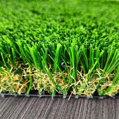 China Straight Curved Grass Silk Mixed 16200 Dtex Landscape Artificial Grass For Leisure And Decoration With 45mm Pile Height for sale