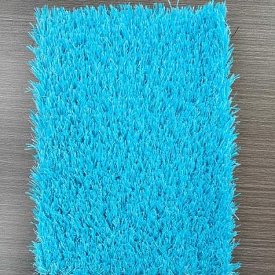 China 25mm pile height 10000 Dtex Anti Static Sports Artificial Grass With Blue Surface and Customizable backing and coating for sale