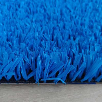 China 20 mm Pile Height Customized Multi-Purpose Blue Artificial Fake Grass Used For Tennis And Playground for sale