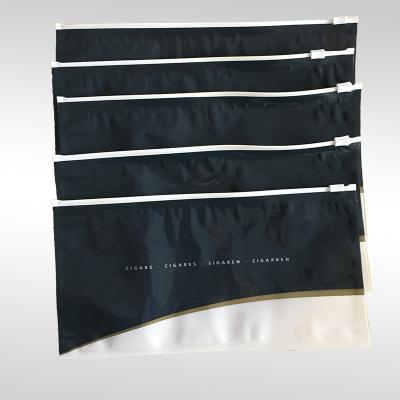 China Factory Recyclable Custom Zipper Lock Custom Cigar Plastic LDPE Bags With Logo Printing With White Zipper Packing Ciagr for sale