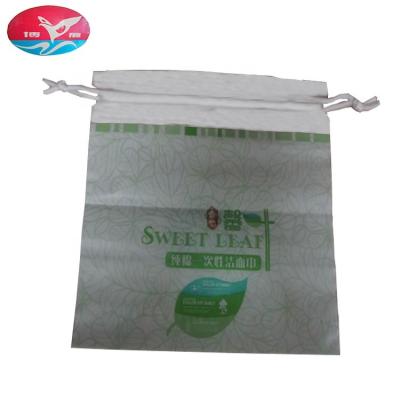 China Moisture Proof Manufacturers Selling CPE Material Matte Drawstring Bag For Cotton Protection Beauty Products Storage Packaging for sale